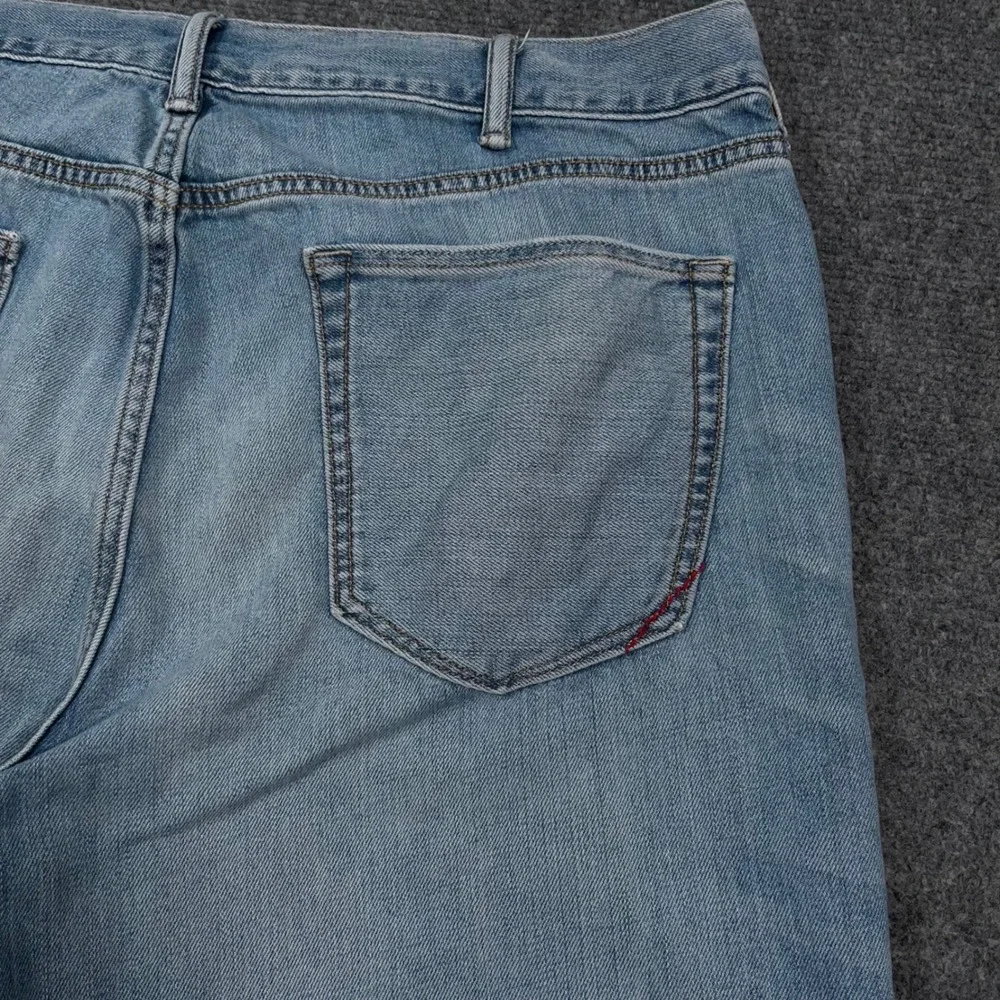 Banana Republic Boot Cut Jeans Mens 38x36 Light Wash Denim Blue Whisker Cowboy